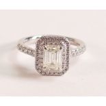 GIA Certified Emerald Cut Natural Diamond Ring in Platinum The GIA certified emerald cut Diamond