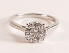 9ct White Gold Diamond Ring .50ct The ring is 9ct White Gold and hosts seven Diamonds The ring is