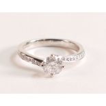 Diamond Engagement Ring in Platinum The brilliant cut diamond measures 5.38mm, carat weight 0.
