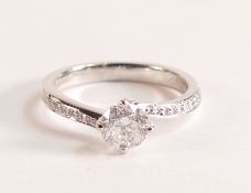 Diamond Engagement Ring in Platinum The brilliant cut diamond measures 5.38mm, carat weight 0.