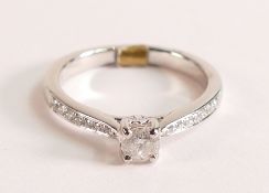 Platinum and Diamond Engagement Ring The main brilliant cut diamond measures 4mm, approx carat