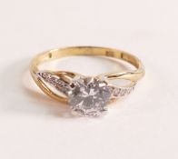 9ct Gold DiamonFlashÂ® Cubic Zirconia Finest Quality Diamond Simulant - 4 Claw Setting - Stone Set