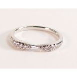 ROX 18ct White Gold Diamond Bow Stacking Ring, approx carat weight is 0.20ct, ring size J, weight