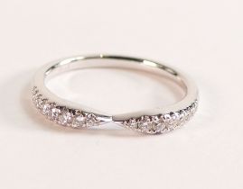 ROX 18ct White Gold Diamond Bow Stacking Ring, approx carat weight is 0.20ct, ring size J, weight