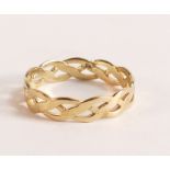 9ct Gold Ladies Band Ring Celtic Style. This Celtic style band is distinctive. Crafted in 9ct