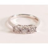 Pure Brilliance Diamond Trilogy Ring Stamped 9K, hallmarked UK 375 (not stamped with Warren James