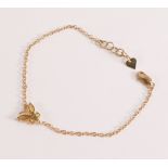 Citrine Adjustable Butterfly Bracelet 0.60ct in 14ct Gold - Four citrines, grade AAA, total 0.6