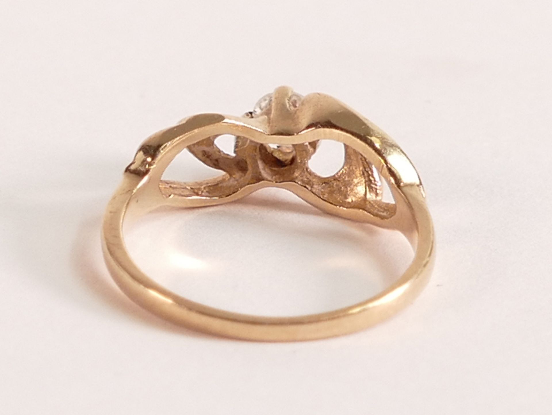 9ct yellow gold diamond ring, 1.9 grams, ring size J. - Image 3 of 3