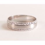 9ct White Gold Ladies Wedding Ring 5mm - Size O - Weight 2.2 grams.