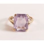 9ct Gold Lavender Quartz Ring - The ring mount is solid 9ct yellow gold, hallmarked 375 and