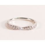 ROX 18ct White Gold Diamond Bow Stacking Ring, approx carat weight is 0.20ct, ring size J/K,