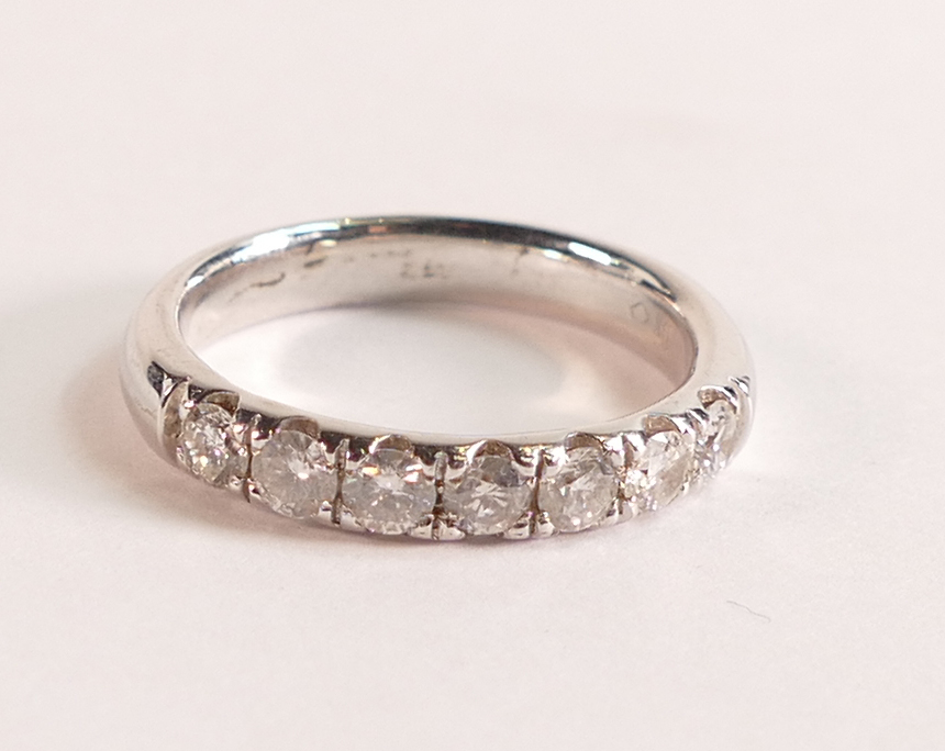 9ct white gold seven brilliant cut diamond eternity band - There are seven brilliant cut white