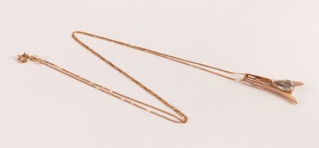 . Aquamarine Eiffel Pendant Necklace 1.5ct in 375 9ct Rose Gold Aquamarine necklace handcrafted in
