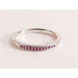 18ct White Gold and Ruby Ring - This sleek half eternity ring is made in 18ct White Gold and is