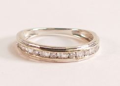 9ct White Gold 0.25ct Diamond Eternity Ring Hallmarked 375 and stamped 375 0.25 Width of ring 3.13mm