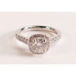 Platinum and Diamond Engagement Ring The main brilliant cut diamond measures 5.48mm, carat weight