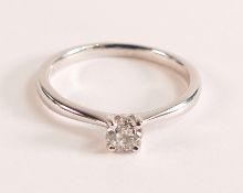 14ct White Gold Diamond Ring Brilliant cut diamond measuring 4.19mm,approx carat weight 0.24ct