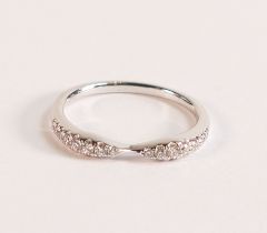 ROX 18ct White Gold Diamond Bow Stacking Ring, approx carat weight is 0.20ct, ring size M, weight