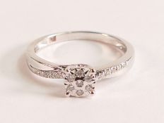 9ct White Gold Diamond Ring, Miracle Setting This very special setting assures you of a great dazzle