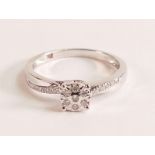 9ct White Gold Diamond Ring, Miracle Setting This very special setting assures you of a great dazzle