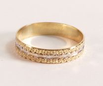 9ct Gold Wedding Band - Sparkle design, 9ct Yellow Gold band. Diamond Cut Sparkle Design, Width 4mm,