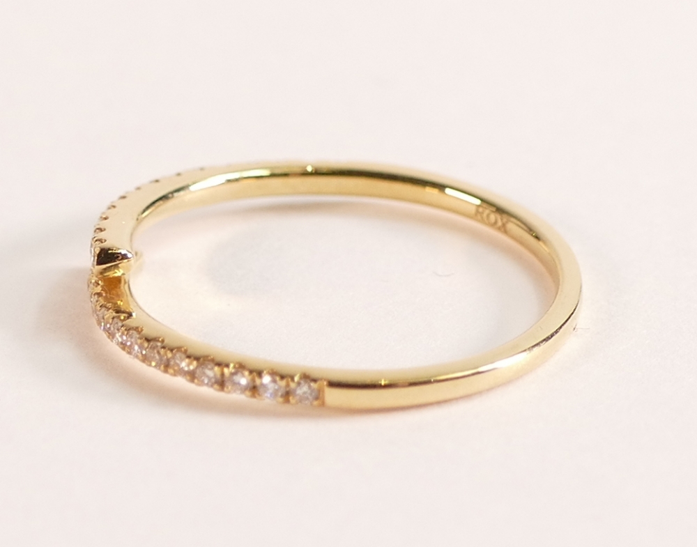 ROX 18ct Yellow Gold Diamond Cross Over Ring, twenty eight brilliant cut sparkly white diamonds, - Image 2 of 3
