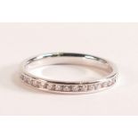 9ct White Gold 0.15ct Diamond Wedding Band 9ct white gold ring mount 2.55mm width Diamond carat