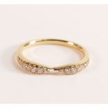ROX 18ct Yellow Gold Diamond Bow Stacking Ring, approx carat weight is 0.20ct, size M, weight 2.4g.
