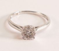 . 9ct White Gold Diamond Ring .25ct The 9ct white gold band is stamped 9K, 0.25ct and hallmarked 375
