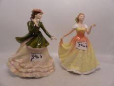 Royal Doulton Lady Figure 'Lady Emily Rose' HN4571 together with 'Deborah' HN3644 (2) Boxed with COA