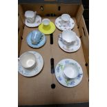 A selection of Wileman & Shelley tea and coffee cups and saucers, consisting of Dainty, Queen