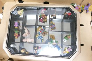 Mirror Backed Wall Display case & contents