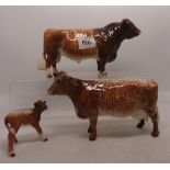 Beswick Dairy Shorthorn Family - Bull, cow & calf (3)