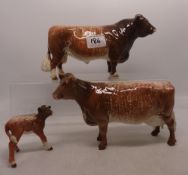 Beswick Dairy Shorthorn Family - Bull, cow & calf (3)
