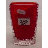 Whitefriars nailhead vase NO 9809 in Ruby, 16cm Height