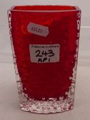 Whitefriars nailhead vase NO 9809 in Ruby, 16cm Height