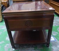 Vintage Hardwood side table with decorative single drawer