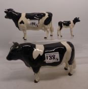 Beswick Fresian Family Bull, cow and calf (3)