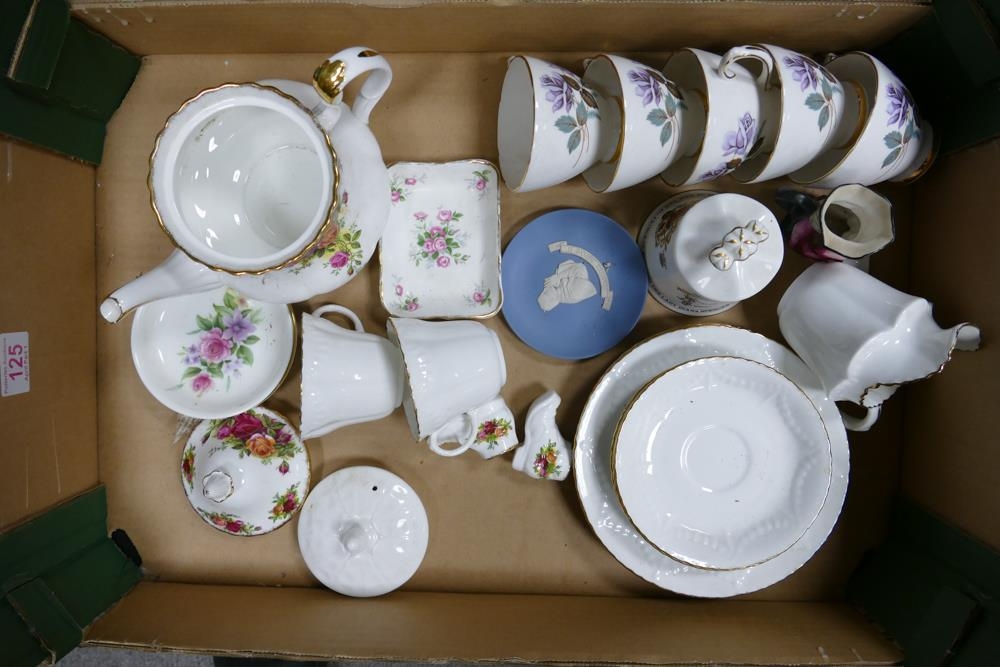 A mixed collection of items to include Royal Albert Old Country Rose patterned teapot, floral tea