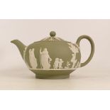 Wedgwood Sage Green Jasperware Teapot. Height: 12cm