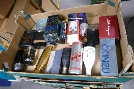 A collection of Boxed Semi Used Gents Aftershaves including Versace Black Jeans, Guess Noir, CK In2u