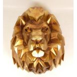 Plastic lion wall plaque, height 30cm
