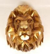 Plastic lion wall plaque, height 30cm