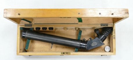 A Military Woodcased W. Ottway &Co Ltd. Power 7 Telescope for High Angle Gun. 1944 Patt. No. 2475