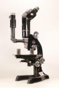 Beck London microscope with objectives, model 25940, height 50cm