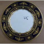 Minton Argyle Cobalt Blue cabinet plate 27.5cm in diameter (1).
