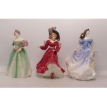 Three Royal Doulton Lady Figures to include Happy Birthday HN3660, Figure of the Year 1993