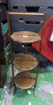 Oak 3 tier folding cake stand