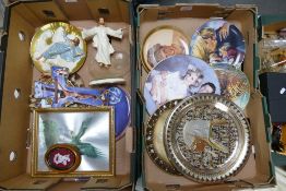 A mixed Collection of Wall Plates, Plaques and Figures to include Royal Albert Commemorative