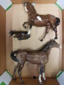 3 Beswick Horse Figures all with minor damages